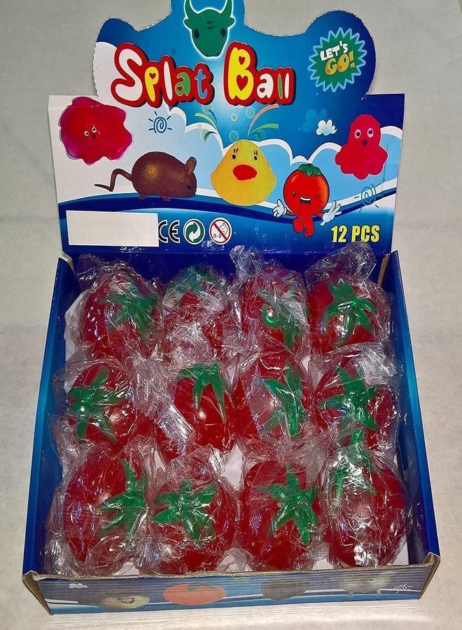 Artnery Anti Stress Splat Ball Novelty Squeeze Toy Tomato (Pack of 12) - Image 1